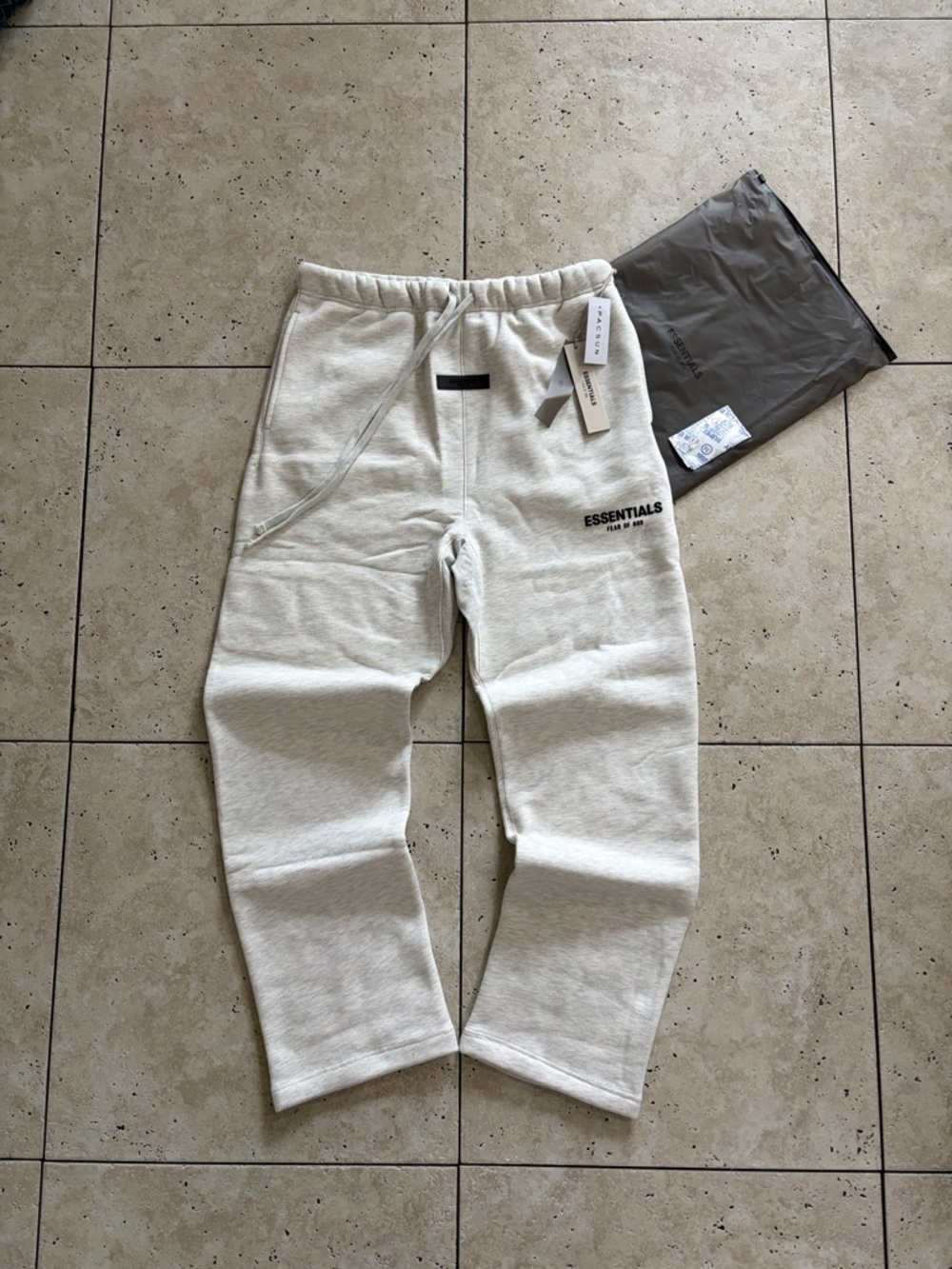 Fear Of God Essentials Light Oatmeal Uncuffed Sweatpants